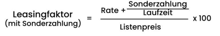 Formel Leasingfaktor mit Sonderzahlung