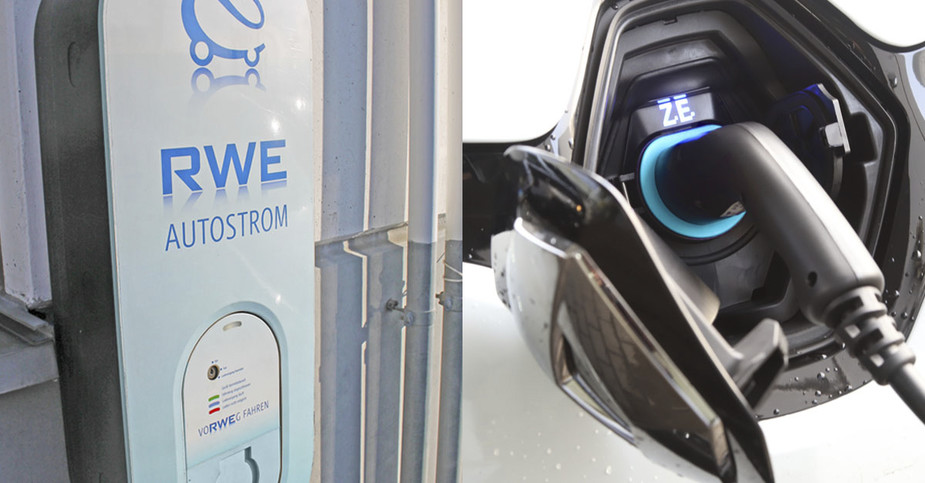 RWE Ladestation mit E-Auto