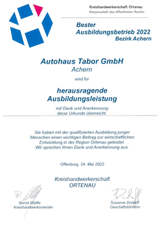 Auszeichnung Bester Ausbildungsbetrieb 2022 Auszeichnung Bester Ausbildungsbetrieb 2022